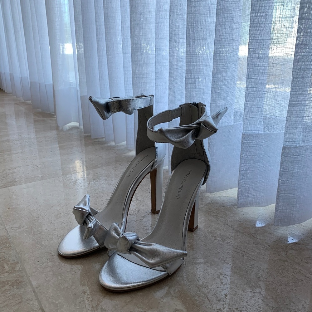 Jeffrey Campbell Silver Bow Heels
